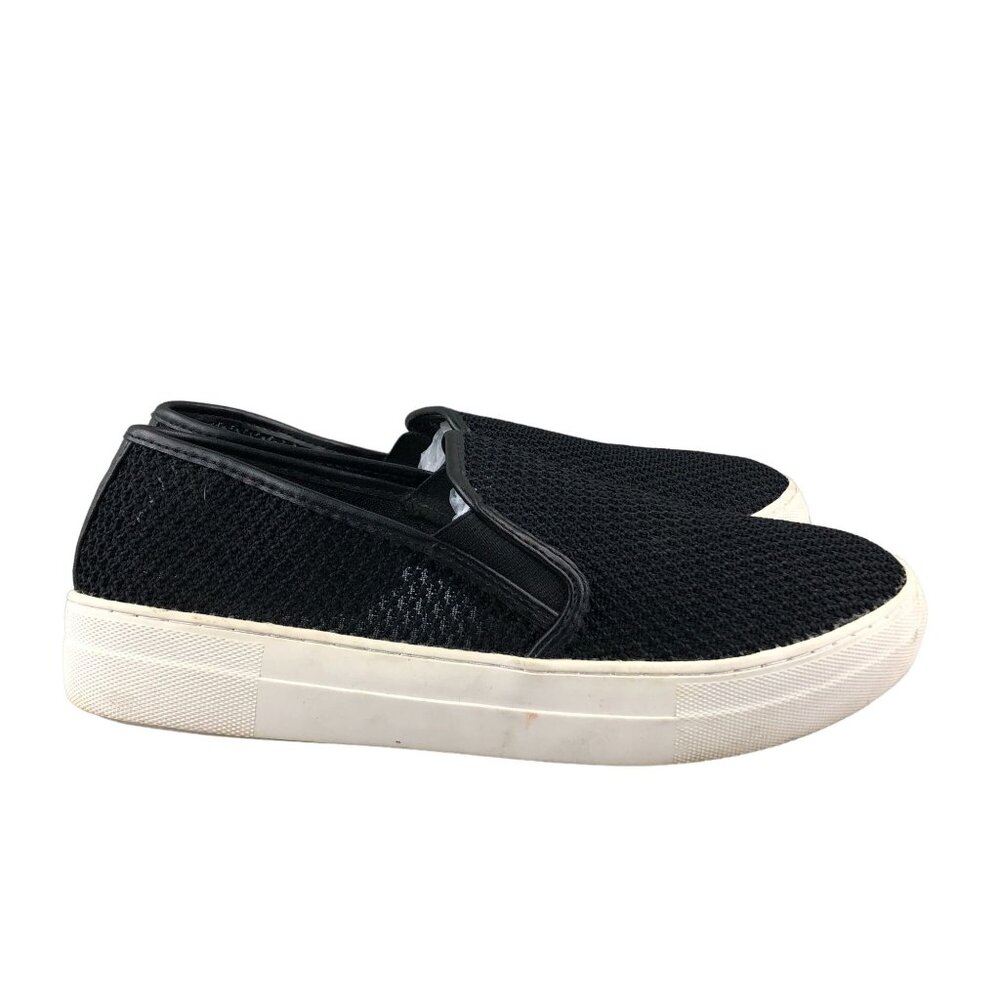 Steve Madden Women's 10M Gills Black Knit Perforated Slip On Shoes Sneakers